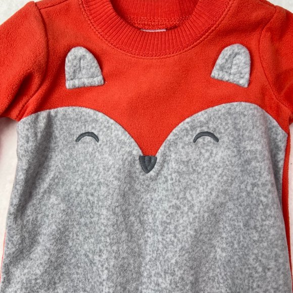 NWT Carter's Cute Little Fox One-Piece Outfit Sz 3M Bottom Snaps Very Soft - Picture 2 of 4